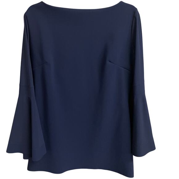 Chiara Boni La Petite Robe Navy Elastane Blend Bell Sleeve Top Size 50 / US 14 - Picture 1 of 6